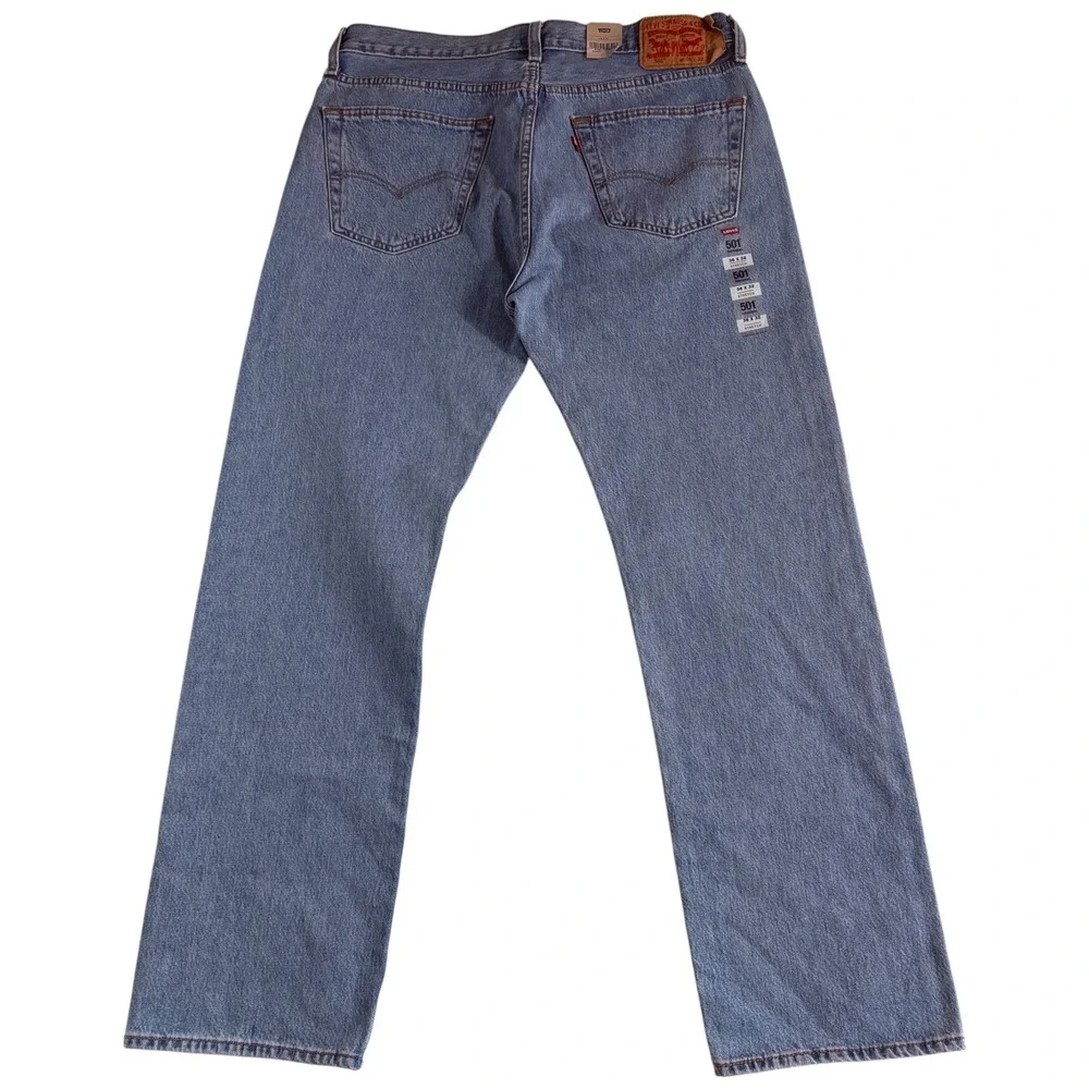 Levi's 501 Original Fit Jeans Mens 36x32 (35x31.5) Blue Denim‎ Logo Straight Leg
